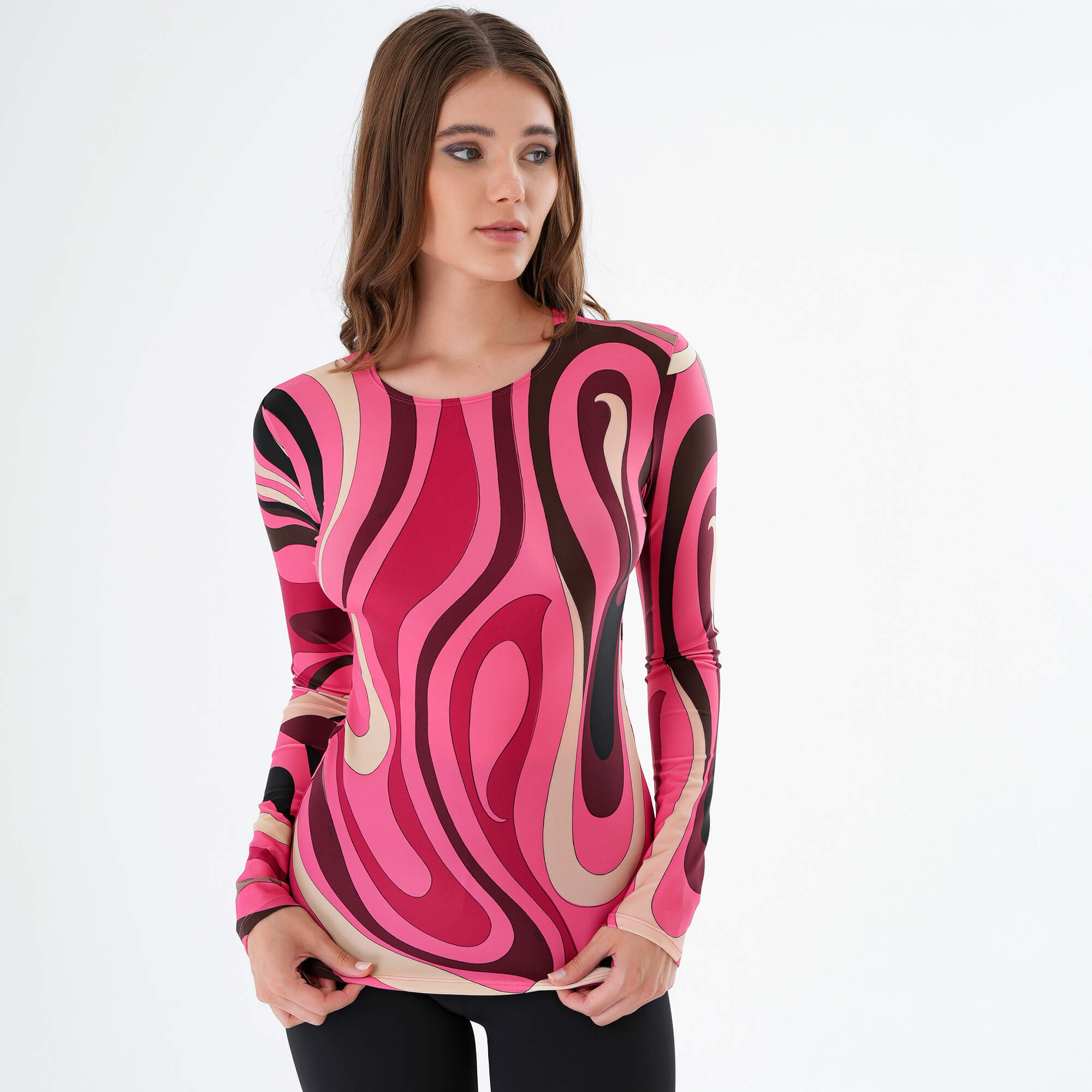 Emilio Pucci - Marmo Print Long Sleeved Top M 